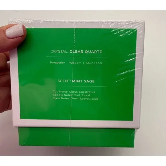 NEW Jill & Ally Good Luck Charm Crystal Manifestation Candle NWT - Mint Sage - Picture 5 of 7